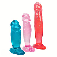 4.33in 5.71in 7.68in Crystal Clear Jelly Penis Transparent PVC Anal Mini Dildo