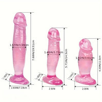 4.33in 5.71in 7.68in Crystal Clear Jelly Penis Transparent PVC Anal Mini Dildo