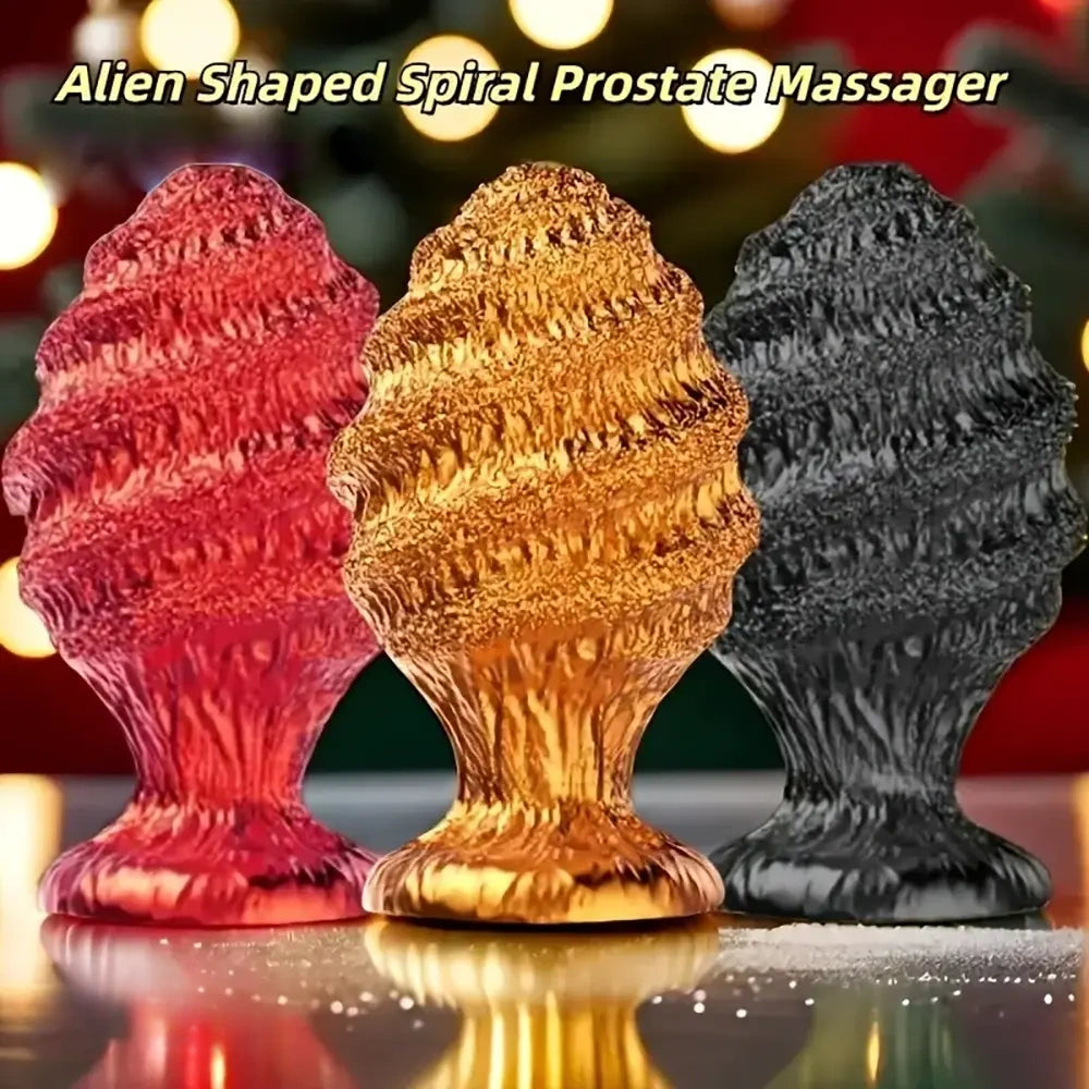 4.33in Alien Shaped Spiral Prostate Massager Silicone Soft Dildo
