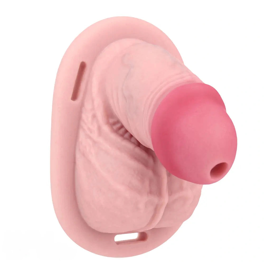 4.33in Real Hollow Chastity Cage Dildo Female Couples G-spot Insertor