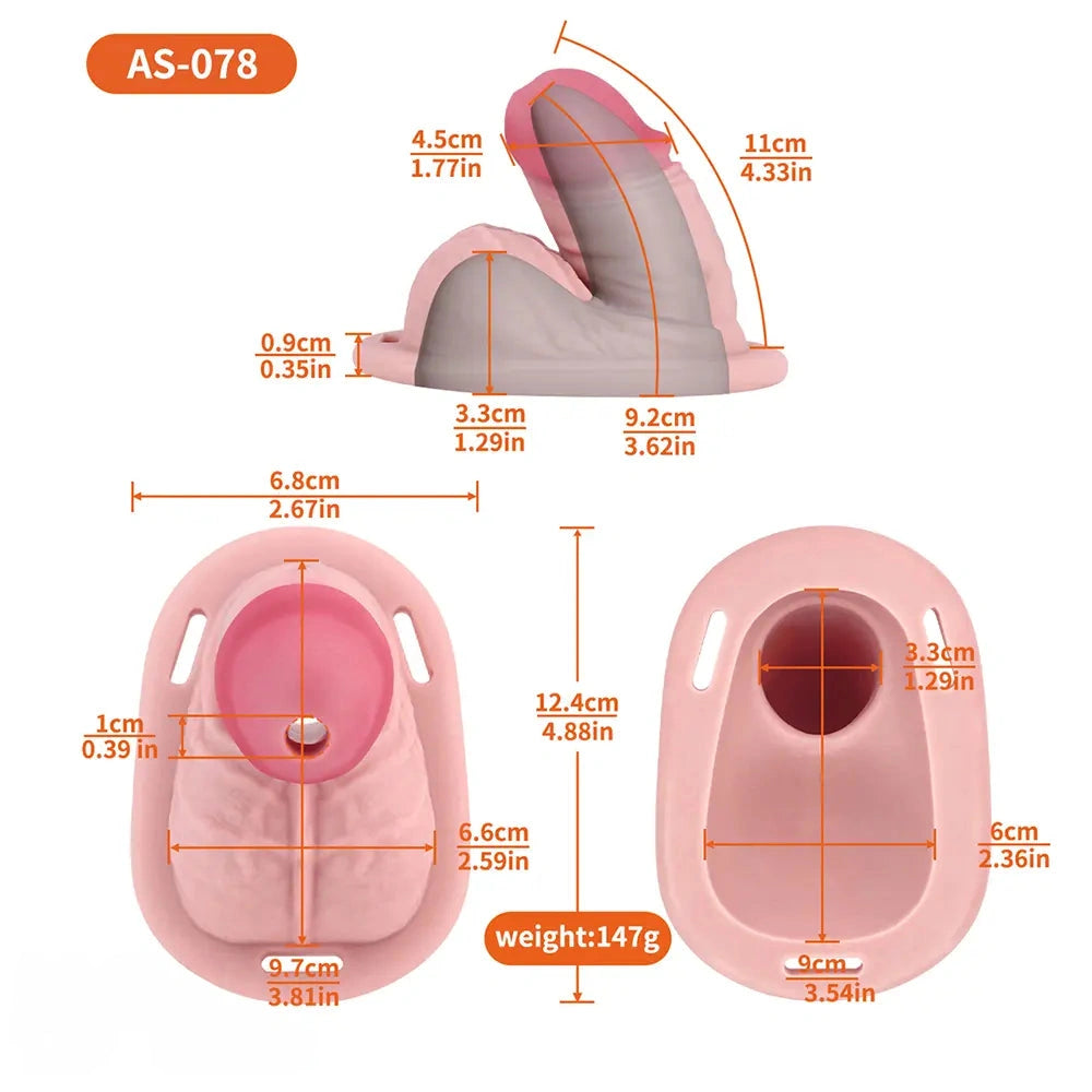 4.33in Real Hollow Chastity Cage Dildo Female Couples G-spot Insertor