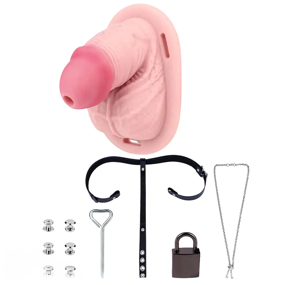 4.33in Real Hollow Chastity Cage Dildo Female Couples G-spot Insertor