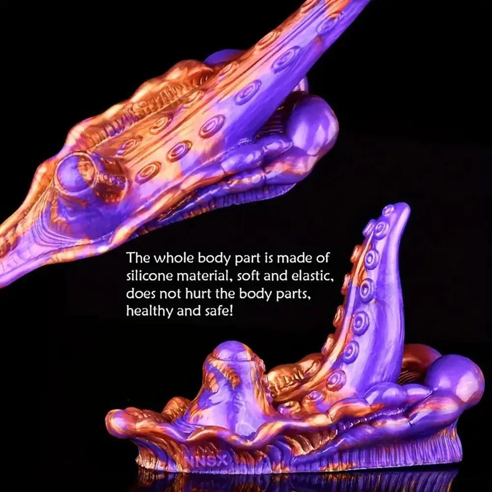 4.33in Small Octopus Tentacle Silicone Soft Dildo Penis Anal Expander