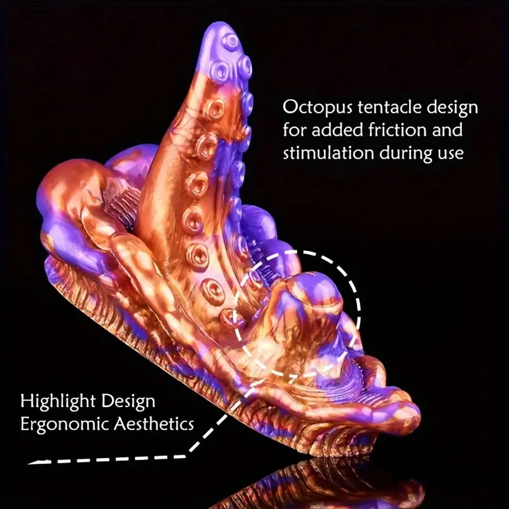 4.33in Small Octopus Tentacle Silicone Soft Dildo Penis Anal Expander