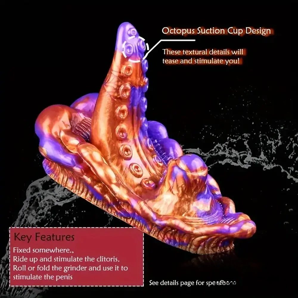 4.33in Small Octopus Tentacle Silicone Soft Dildo Penis Anal Expander