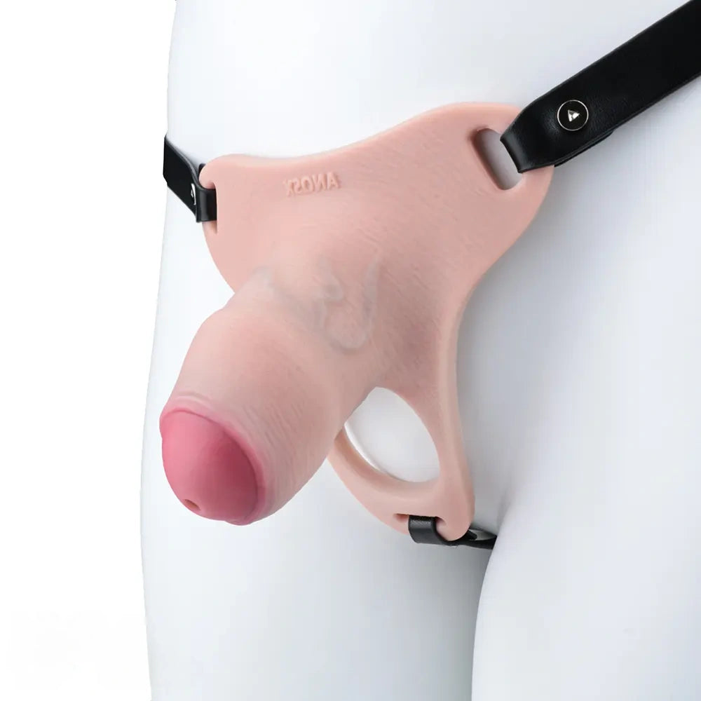4.33in Strap on Chastity Dildo Wearable Realistic Cock Cage For Men
