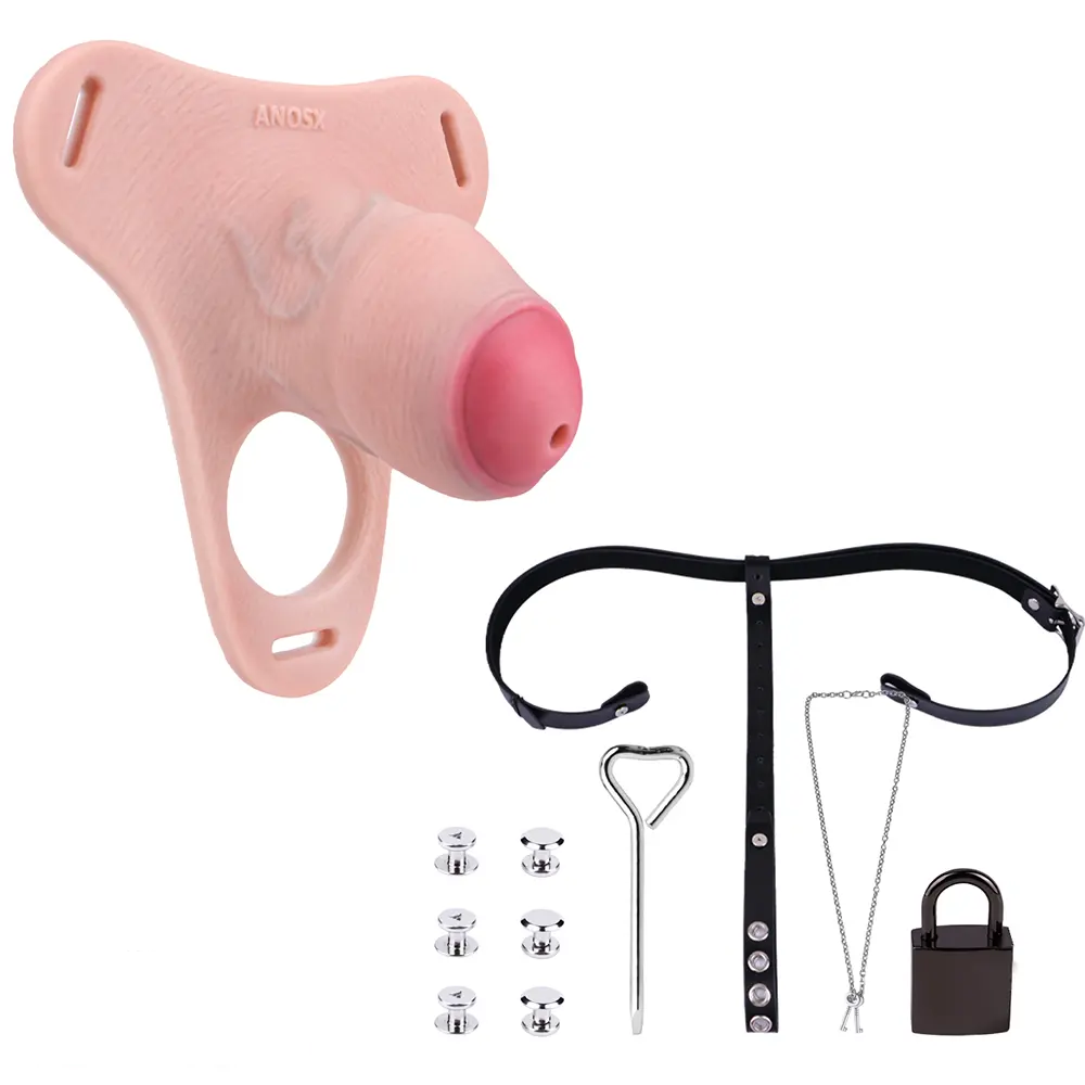 4.33in Strap on Chastity Dildo Wearable Realistic Cock Cage For Men