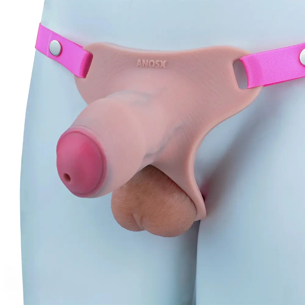4.33in Strap on Chastity Dildo Wearable Realistic Cock Cage For Men