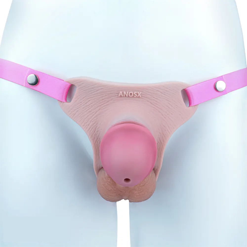 4.33in Strap on Chastity Dildo Wearable Realistic Cock Cage For Men Women