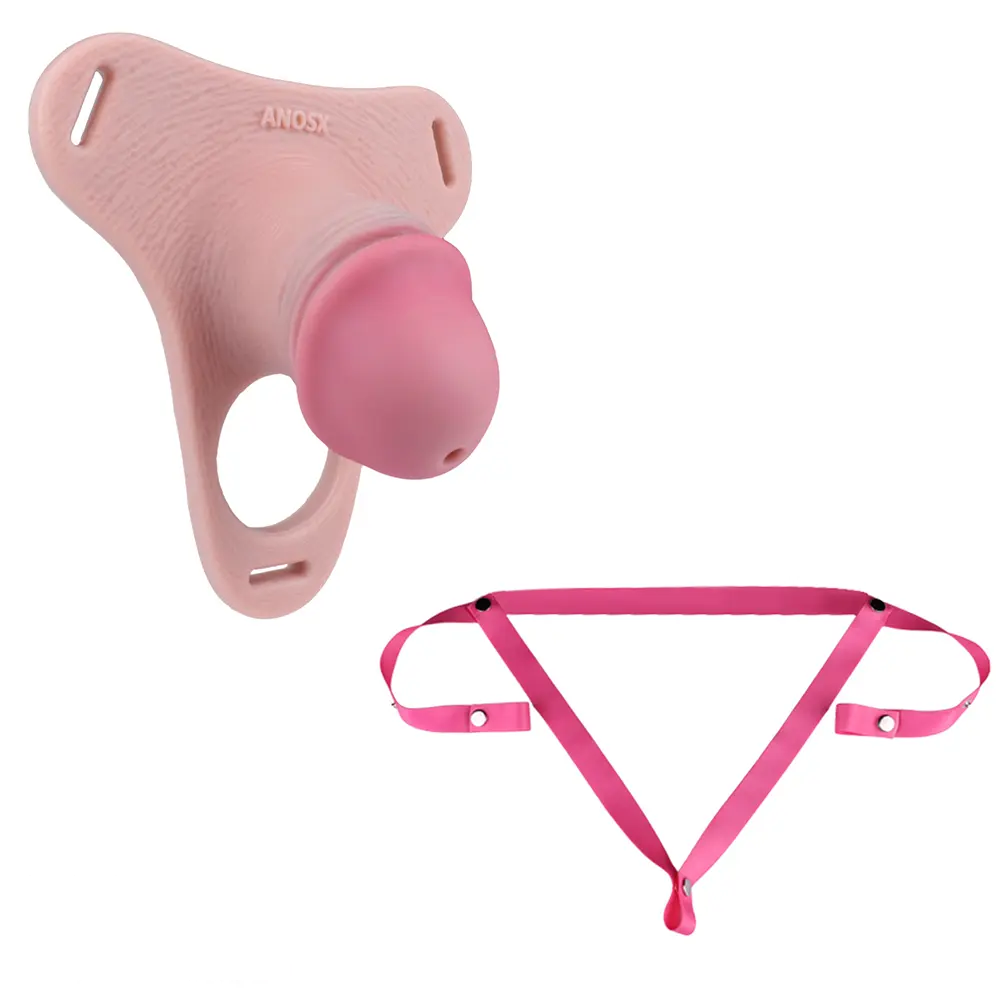 4.33in Strap on Chastity Dildo Wearable Realistic Cock Cage For Men Women