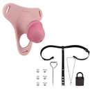 4.33in Strap on Chastity Dildo Wearable Realistic Cock Cage For Men Women