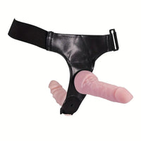 4.3in 6.5in Strap On Dildo Wearable Hollow Soft Harness 2 Removeable Dildos