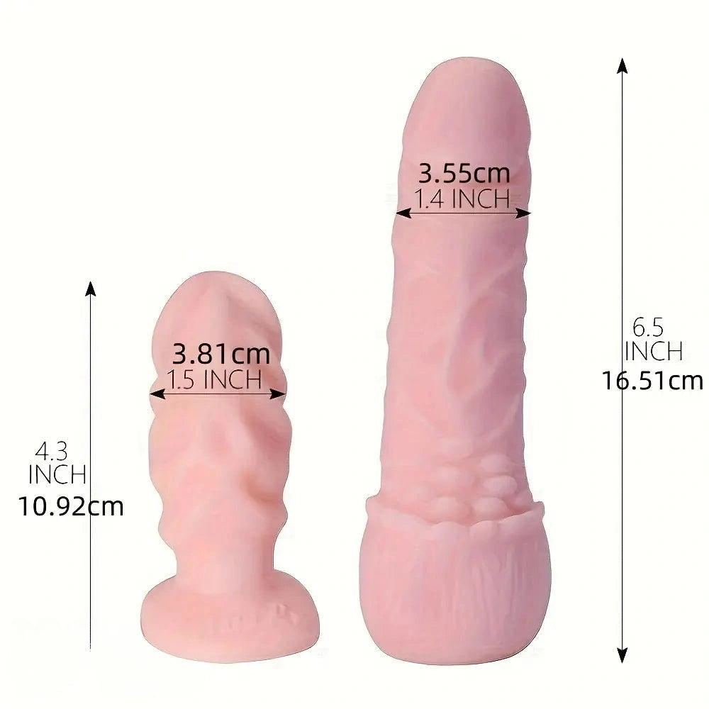 4.3in 6.5in Strap On Dildo Wearable Hollow Soft Harness 2 Removeable Dildos