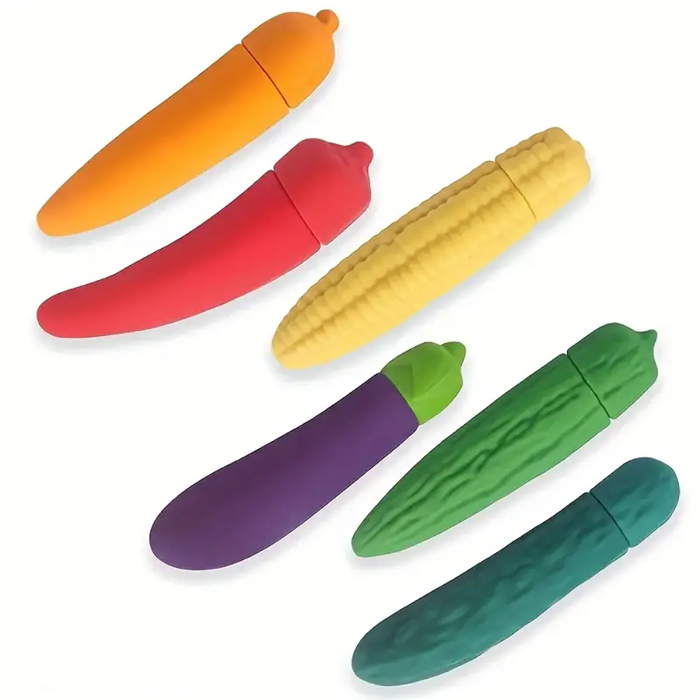 4.41in 4.72in Vegetable Shape Small Vibrating Dildo For Prostate Massage