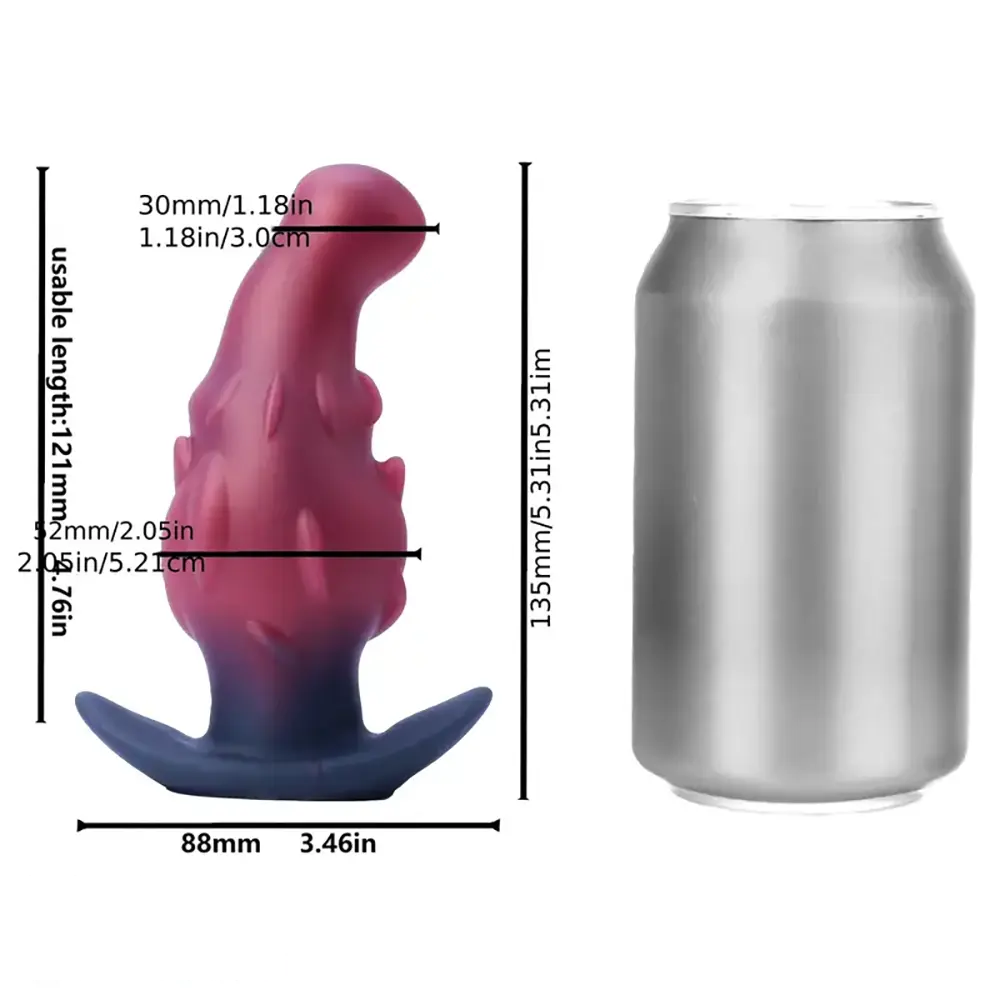 4.41in 5.31in 6.22in 7.3in Dragon Monster Silicone Small Anal Plug Dildo