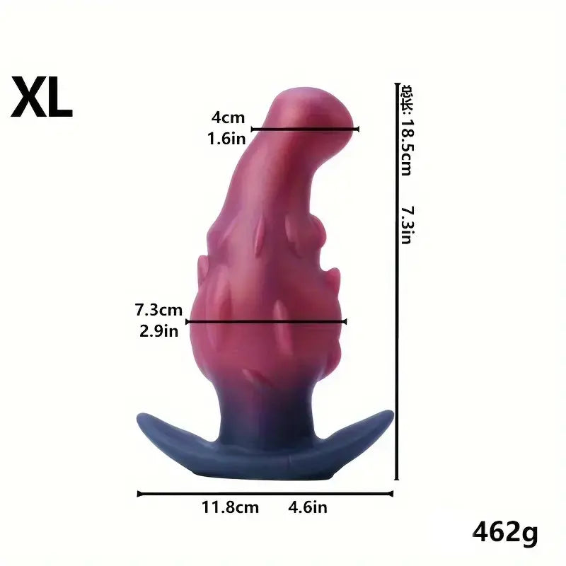 4.41in 5.31in 6.22in 7.3in Dragon Monster Silicone Small Anal Plug Dildo