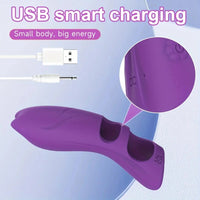 4.45in 10-Mode Vibrating Finger Dildo Portable Discreet Sex Toy For Women