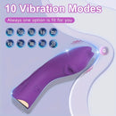 4.45in 10-Mode Vibrating Finger Dildo Portable Discreet Sex Toy For Women