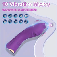 4.45in 10-Mode Vibrating Finger Dildo Portable Discreet Sex Toy For Women