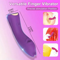 4.45in 10-Mode Vibrating Finger Dildo Portable Discreet Sex Toy For Women