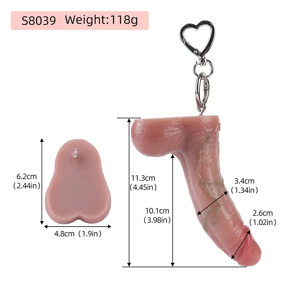 4.45in Lifelike Silicone Soft Small Key Chain Dildo For Women Men Lesbians