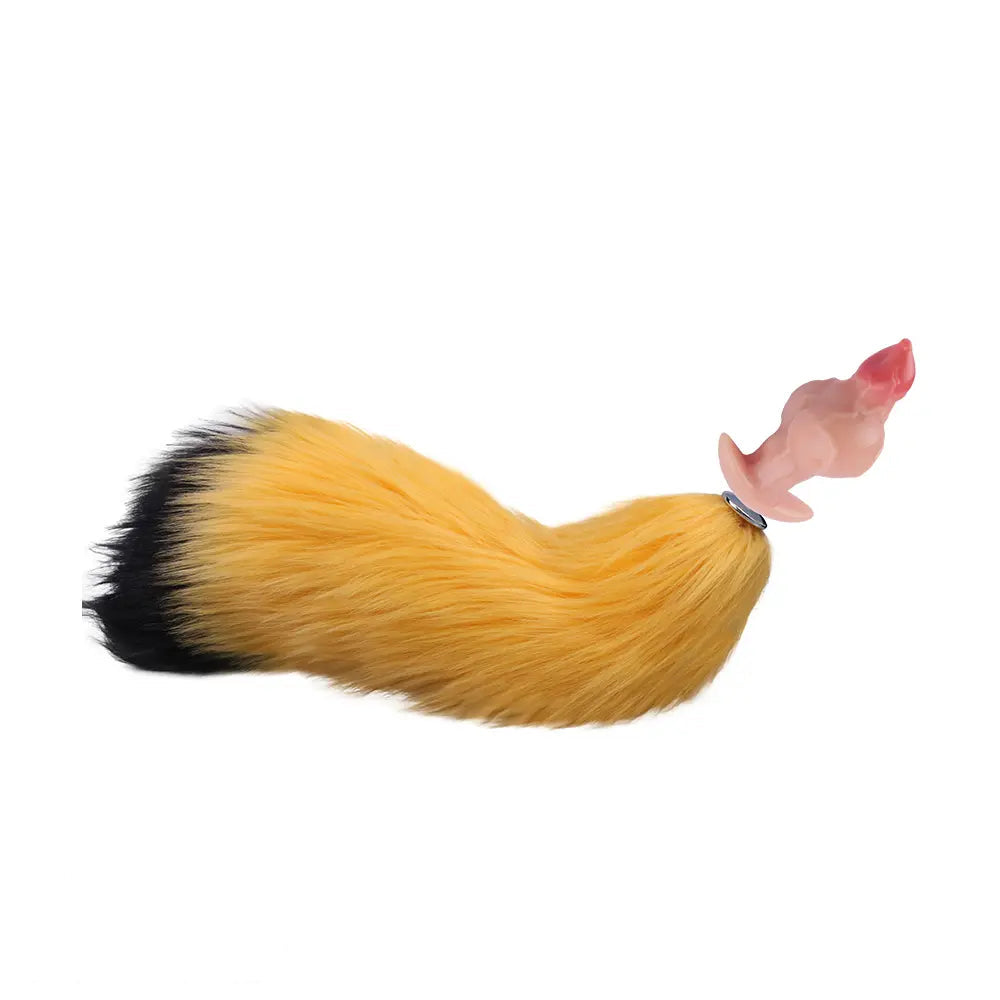 4.48in Fox Tail Wear Anchor Fantasy Dildo Butt Plug For BDSM Role Play
