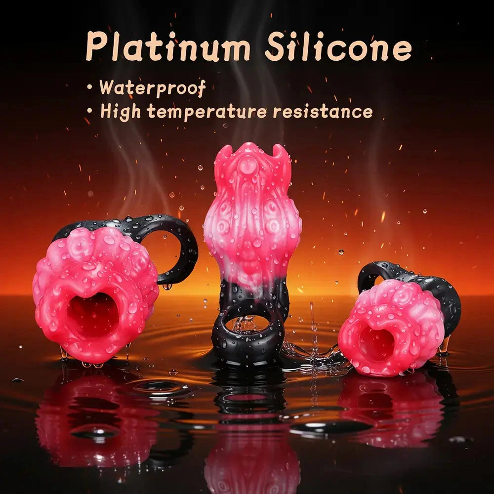 4.4in 5.11in 5.86in Fantasy Tentacle Silicone Dildo Sleeve Crown Top Design