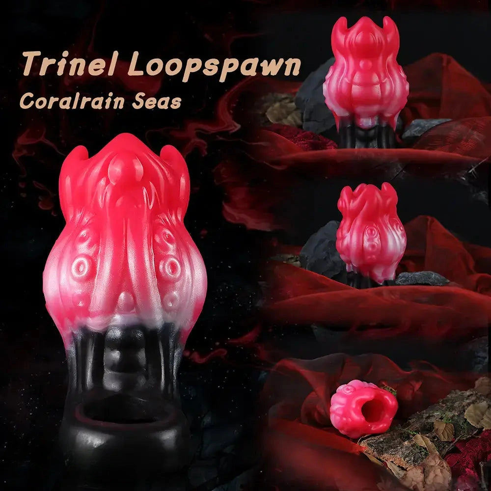 4.4in 5.11in 5.86in Fantasy Tentacle Silicone Dildo Sleeve Crown Top Design