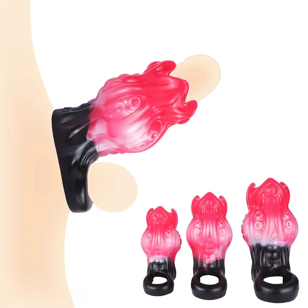 4.4in 5.11in 5.86in Fantasy Tentacle Silicone Dildo Sleeve Crown Top Design