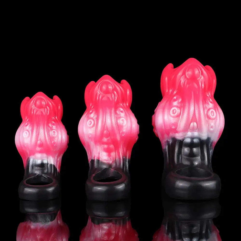 4.4in 5.11in 5.86in Fantasy Tentacle Silicone Dildo Sleeve Crown Top Design