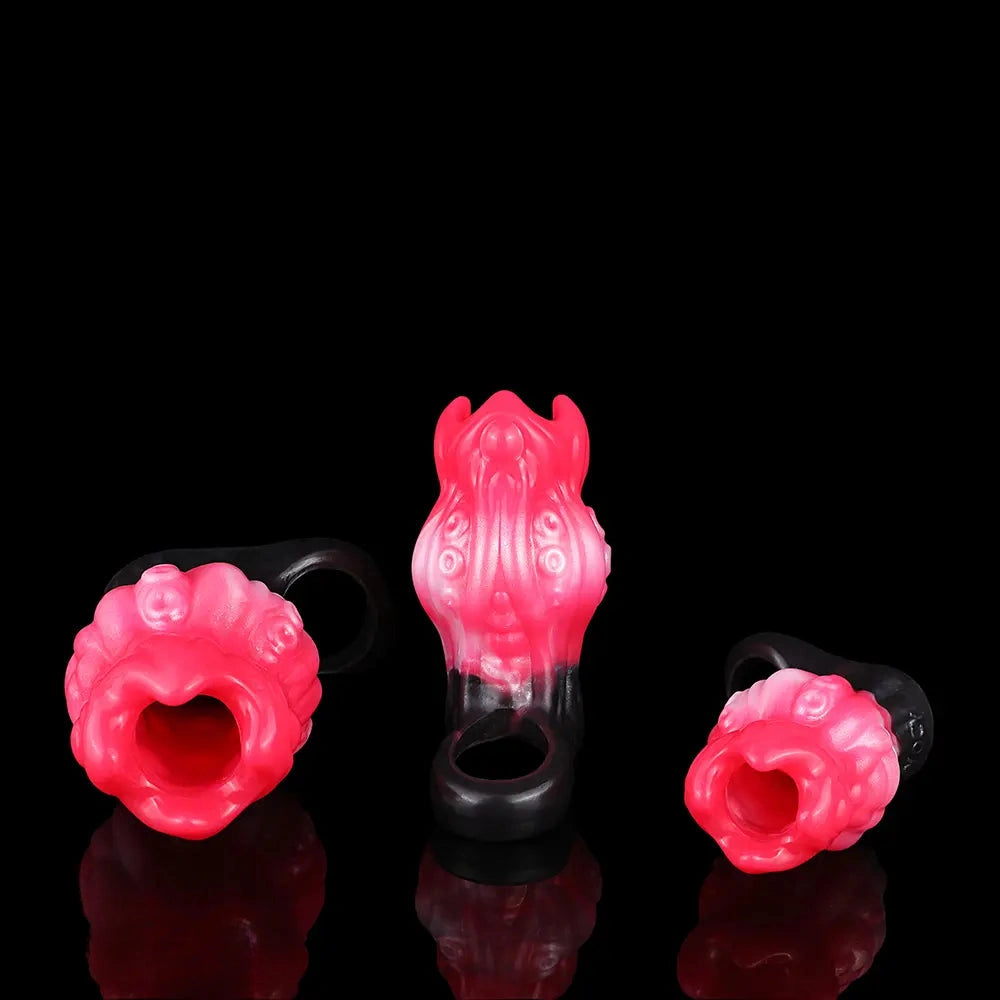 4.4in 5.11in 5.86in Fantasy Tentacle Silicone Dildo Sleeve Crown Top Design