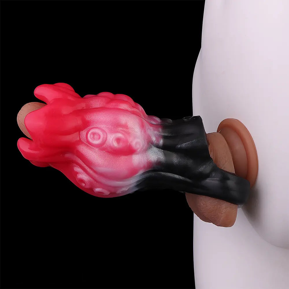 4.4in 5.11in 5.86in Fantasy Tentacle Silicone Dildo Sleeve Crown Top Design
