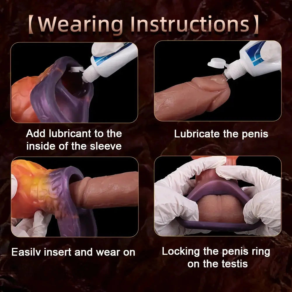 4.4in 5.27in 6.25in Dog Knot Monster Dildo Sleeve For Adult Couples