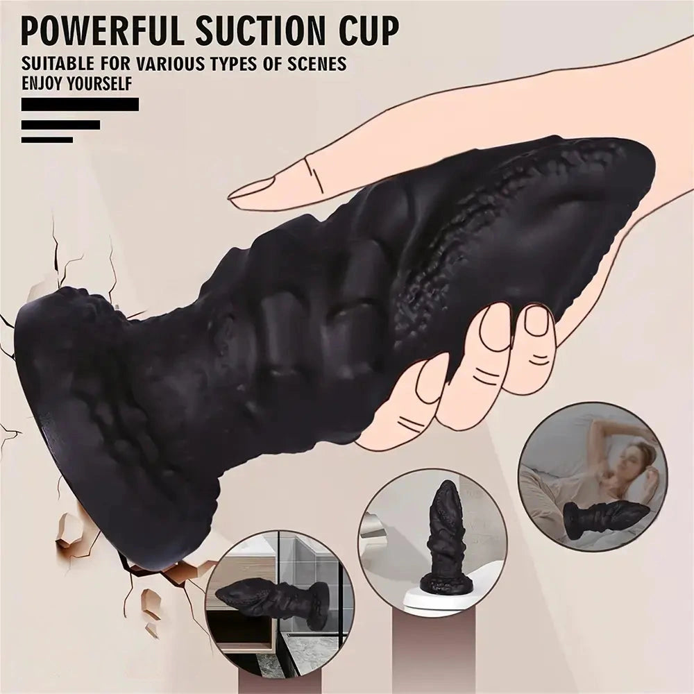 4.4in 5.51in 6.49in 7.67in PVC Anal Plug Fantasy Spiral Dildo With Suction Cup