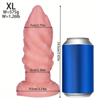4.4in 5.51in 6.49in 7.67in PVC Anal Plug Fantasy Spiral Dildo With Suction Cup