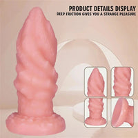 4.4in 5.51in 6.49in 7.67in PVC Anal Plug Fantasy Spiral Dildo With Suction Cup