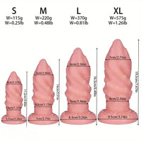 4.4in 5.51in 6.49in 7.67in PVC Anal Plug Fantasy Spiral Dildo With Suction Cup