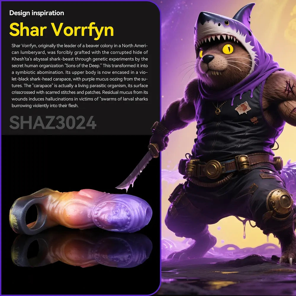 4.4in Shar Vorrfyn Fantasy Silicone Soft Dildo Sleeve Cock Extender