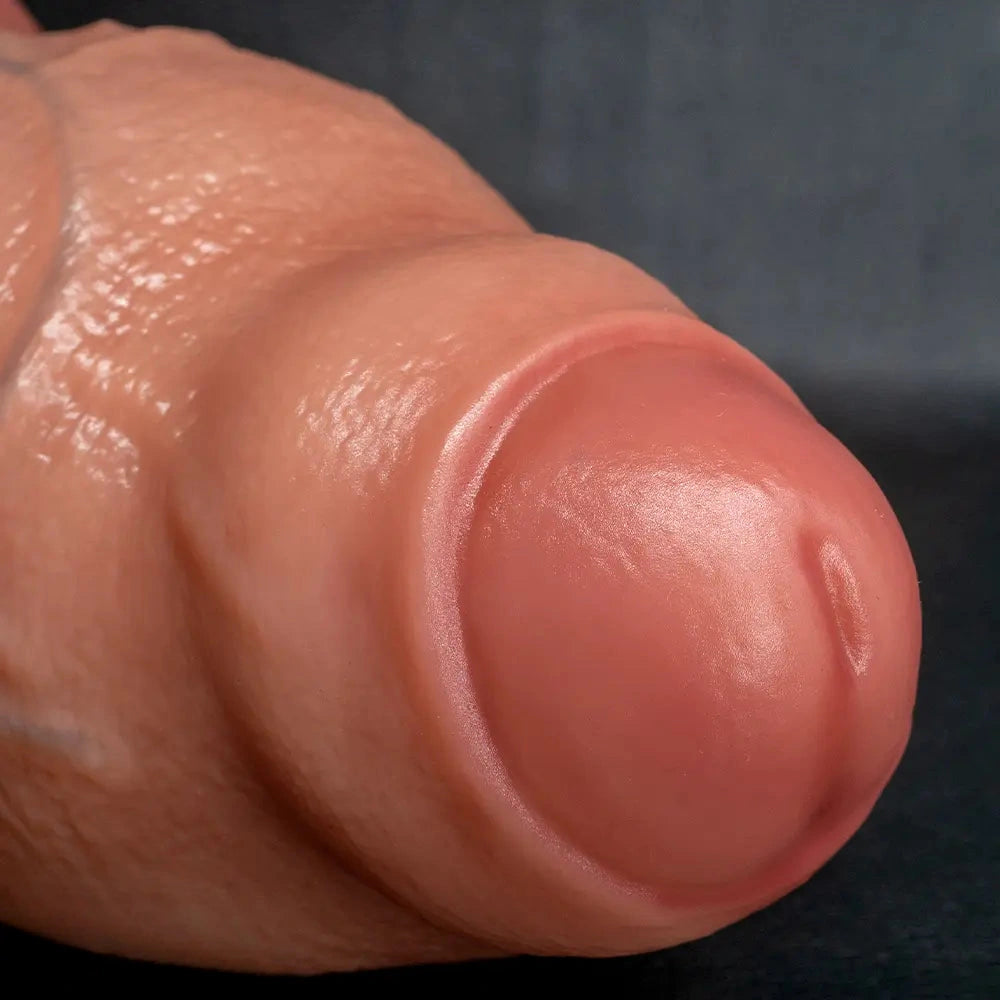 4.52in 5.31in 6.49in Realistic Strap on Thick Uncut Real Touch Soft Dildo