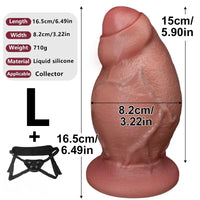 4.52in 5.31in 6.49in Realistic Strap on Thick Uncut Real Touch Soft Dildo