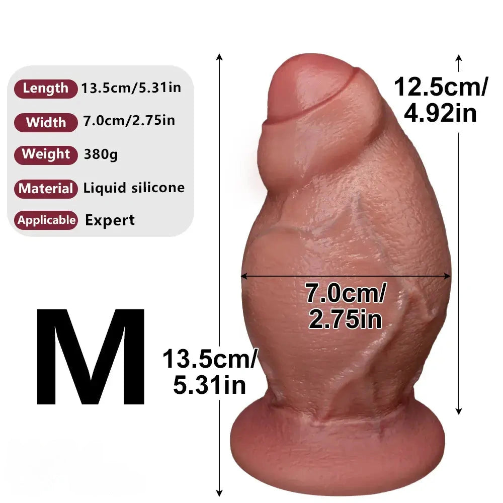 4.52in 5.31in 6.49in Realistic Strap on Thick Uncut Real Touch Soft Dildo