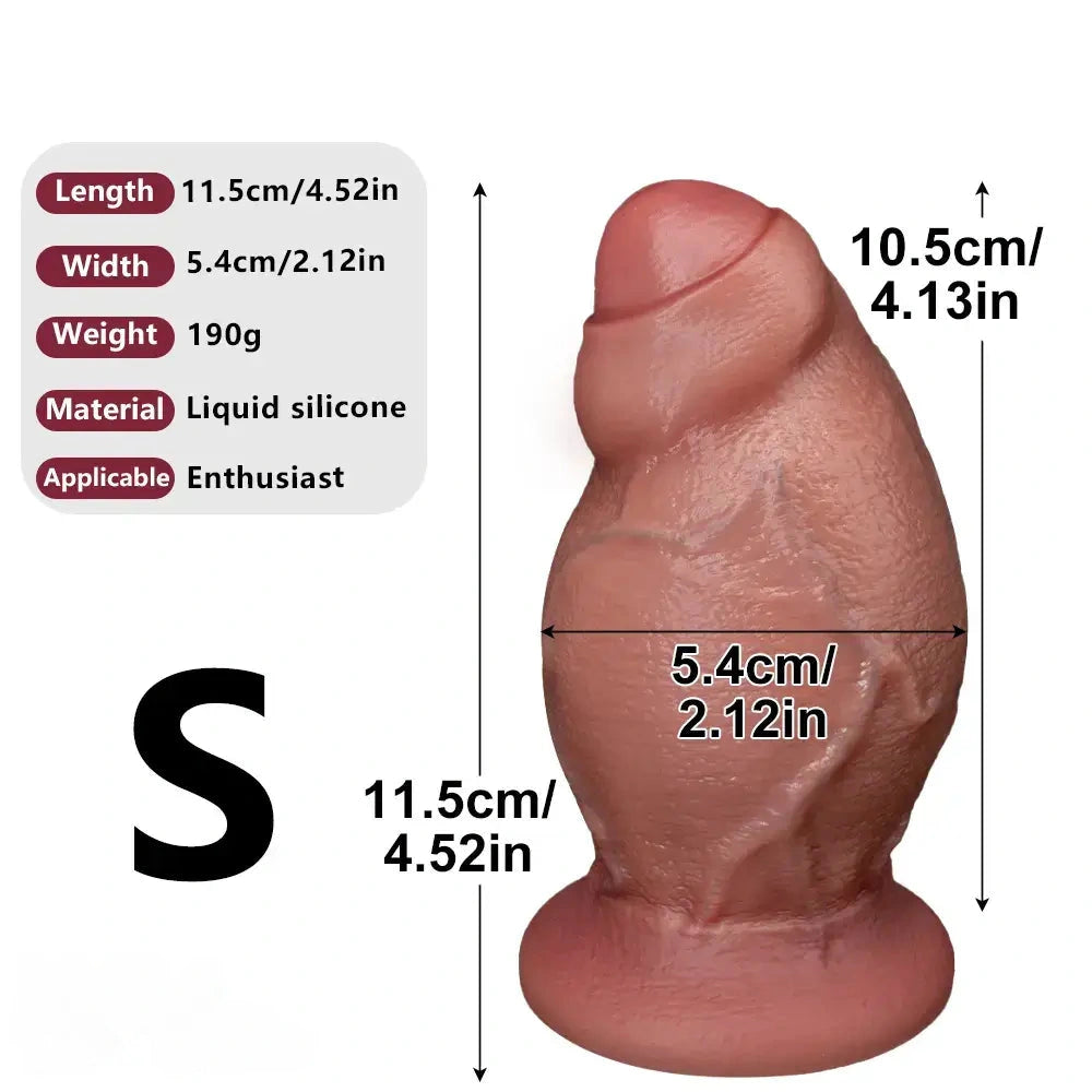 4.52in 5.31in 6.49in Realistic Strap on Thick Uncut Real Touch Soft Dildo