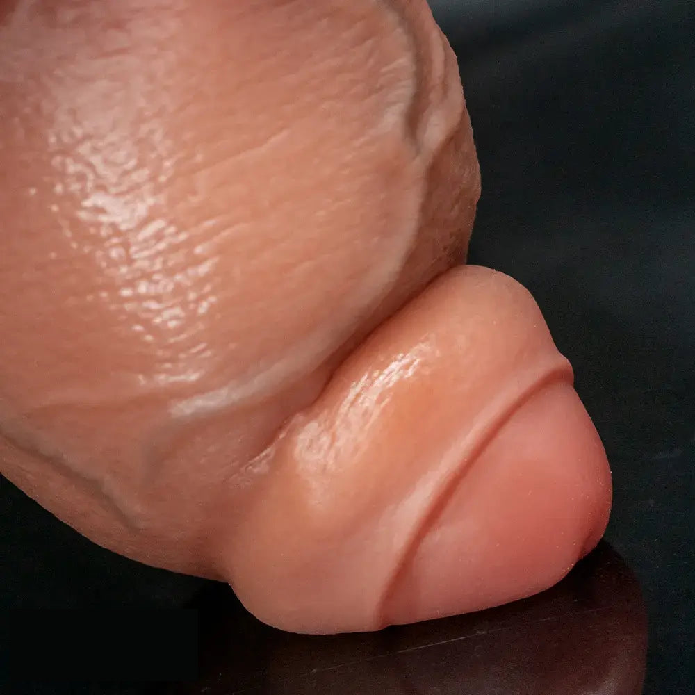 4.52in 5.31in 6.49in Realistic Strap on Thick Uncut Real Touch Soft Dildo