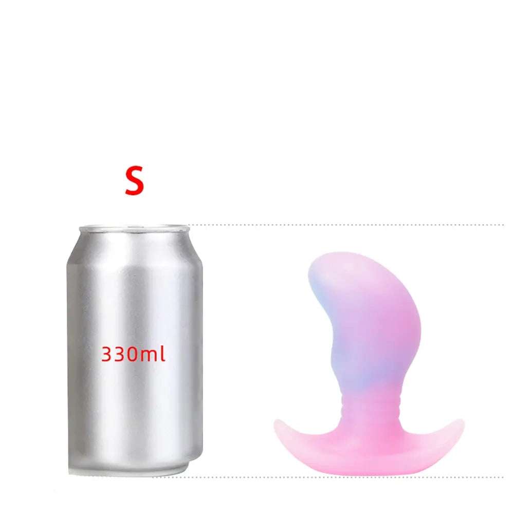 4.52in 5.31in 6.69in Luminous Soft Small Silicone Butt Plug Dildo Toy