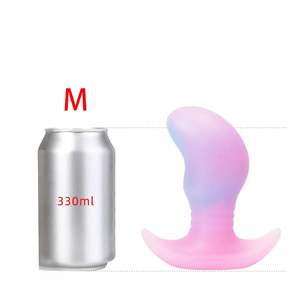 4.52in 5.31in 6.69in Luminous Soft Small Silicone Butt Plug Dildo Toy