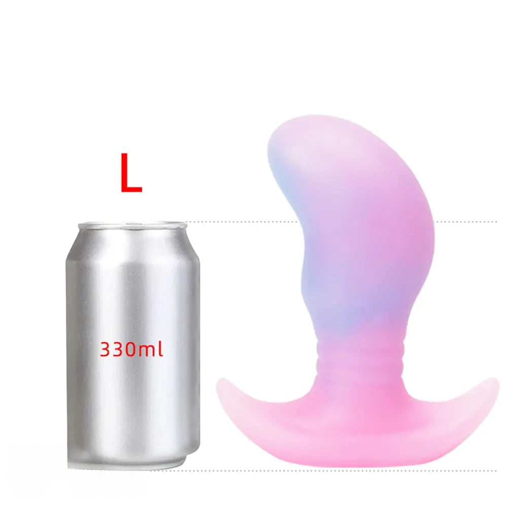 4.52in 5.31in 6.69in Luminous Soft Small Silicone Butt Plug Dildo Toy