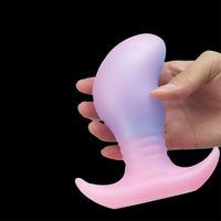4.52in 5.31in 6.69in Luminous Soft Small Silicone Butt Plug Dildo Toy