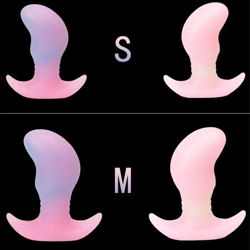 4.52in 5.31in 6.69in Luminous Soft Small Silicone Butt Plug Dildo Toy