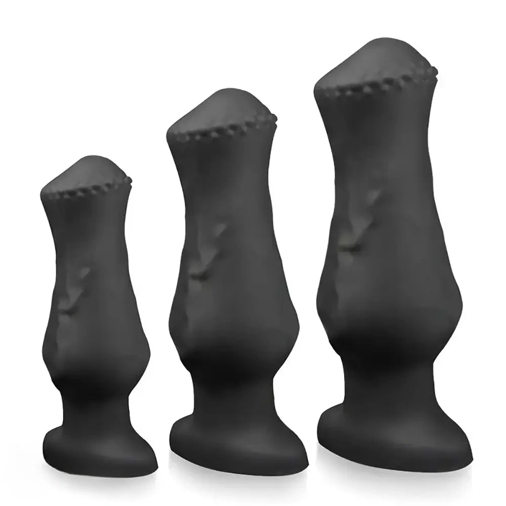 4.52in 5.7in 6.88in Small Black Soft Silicone Animal Horse Dildo For Men