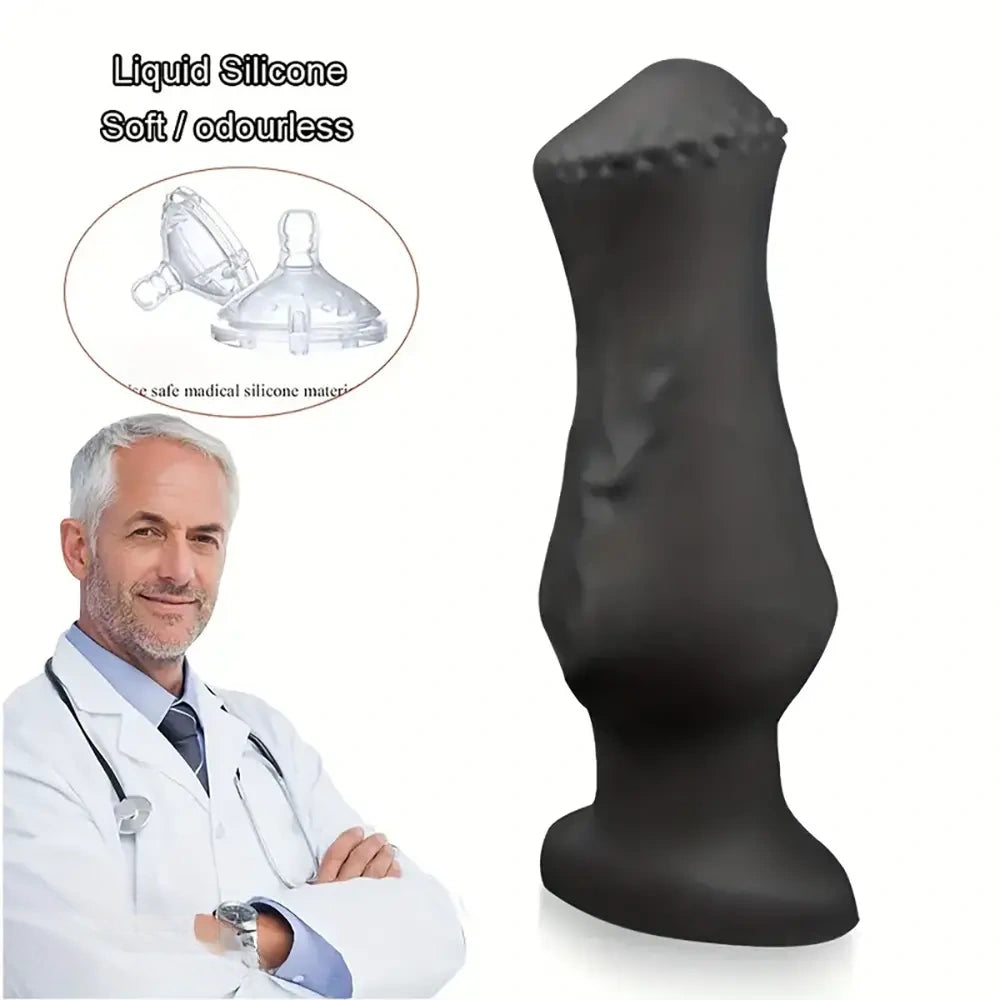 4.52in 5.7in 6.88in Small Black Soft Silicone Animal Horse Dildo For Men